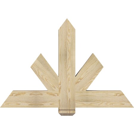 Ekena Millwork Kennewick Rough Sawn Timber Gable Bracket, Douglas Fir, 48"W x 32"H x 4"D x 6"F, 16/12 Pitch GBW048X32X0406KEN00RDF
